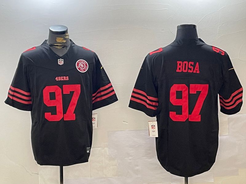 Men San Francisco 49ers 97 Bosa Black three generations 2024 Nike Limited NFL Jersey style 3